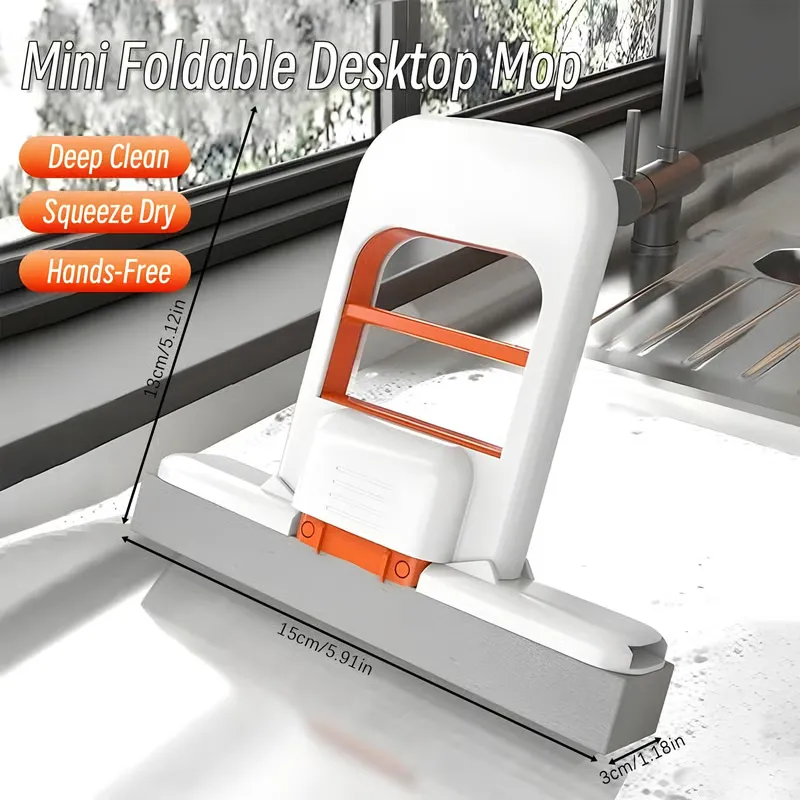 🧼🫧Mini Foldable Desktop Mop – Mop for Wet & Dry - Itemmatter
