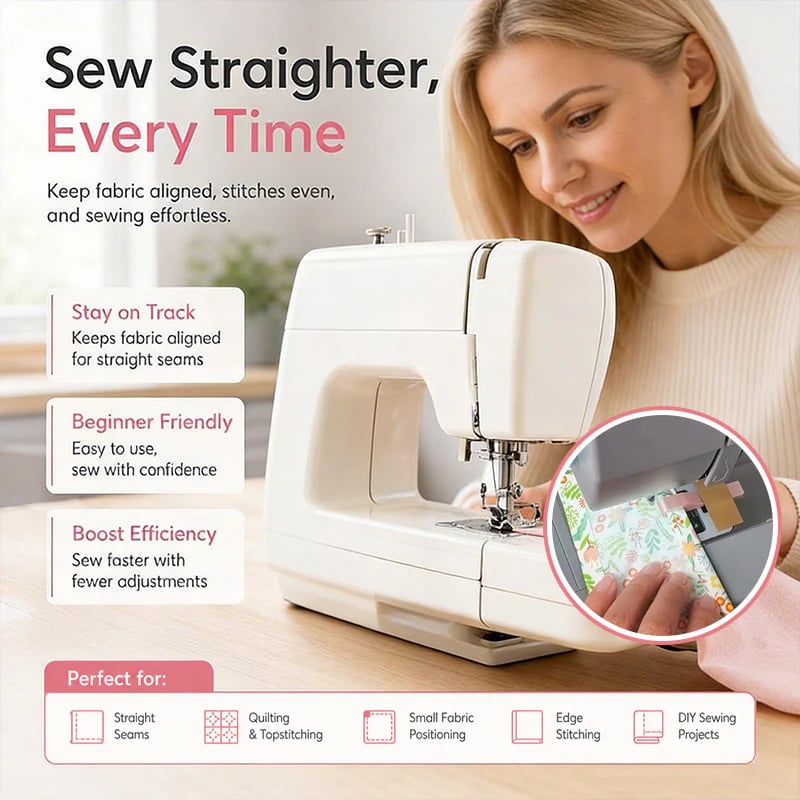 Fabric alignment guide for straighter sewing seams