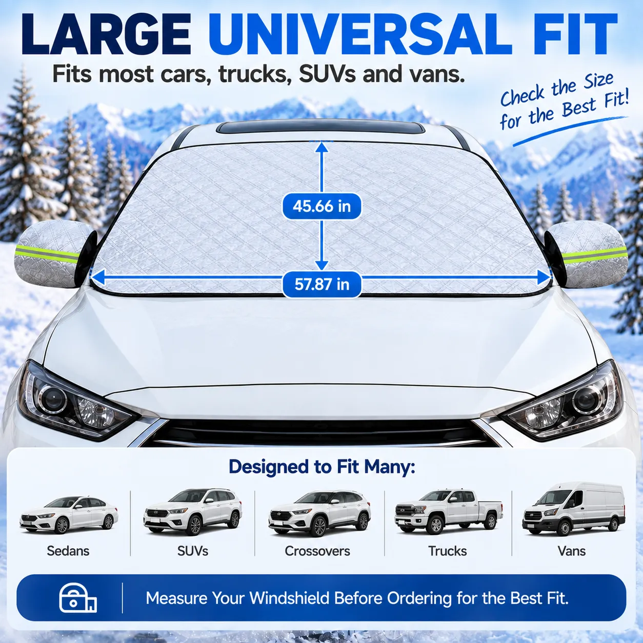 4-layer windshield snow cover product detail