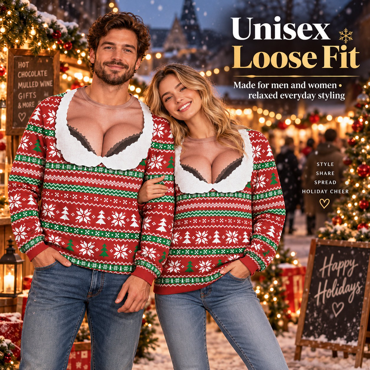 Unisex Christmas sweatshirt couple outfit