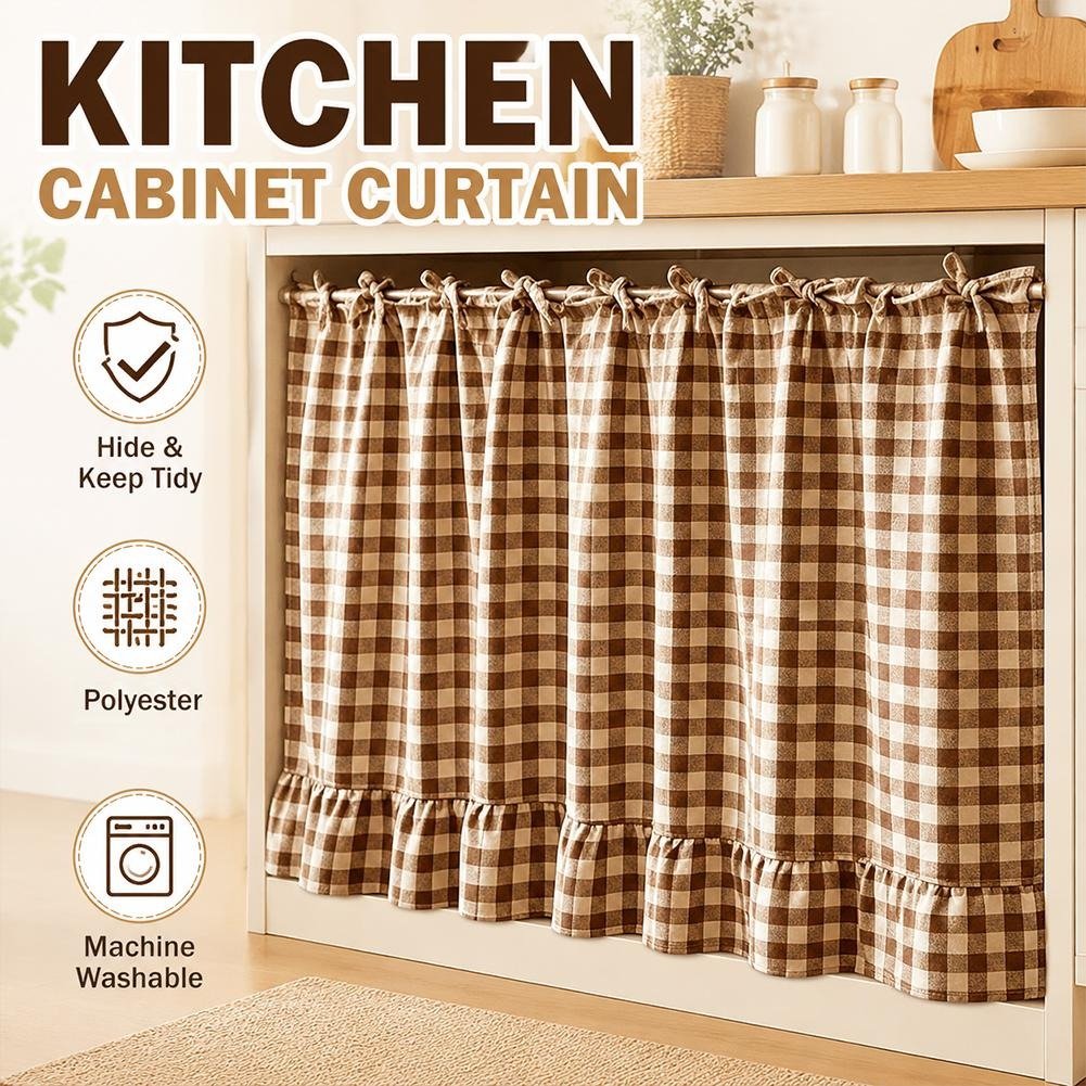 Cotton gingham curtain fabric
