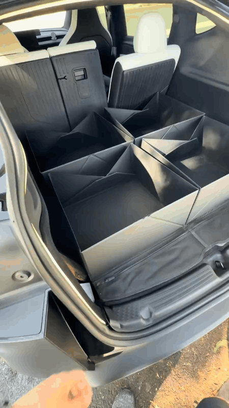 Foldable trunk organizer in use
