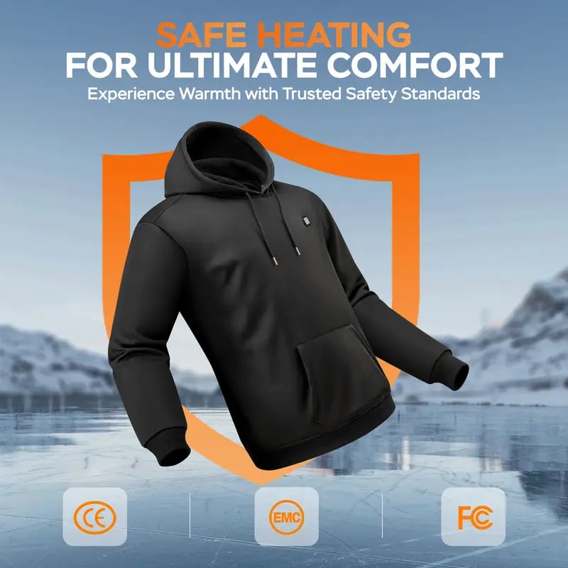 Heated hoodie for chilly outdoor conditions