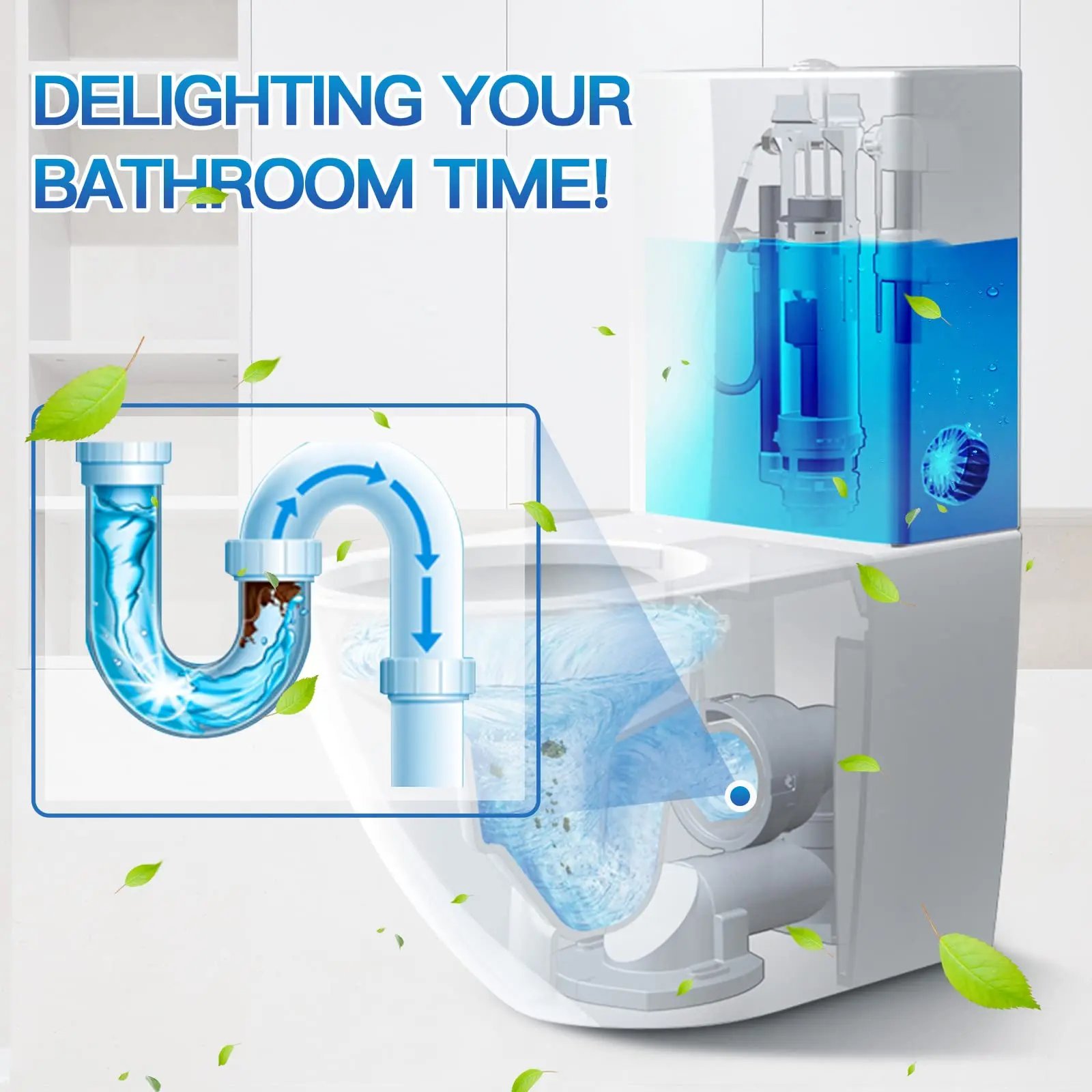 Fresh fragrance blue toilet bowl cleaner tablets