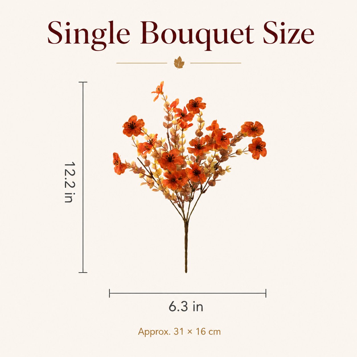Four-piece orange yellow and burgundy artificial fall flower sets and twelve-piece mixed set Four-piece orange yellow and burgundy artificial fall flower sets and twelve-piece mixed set
