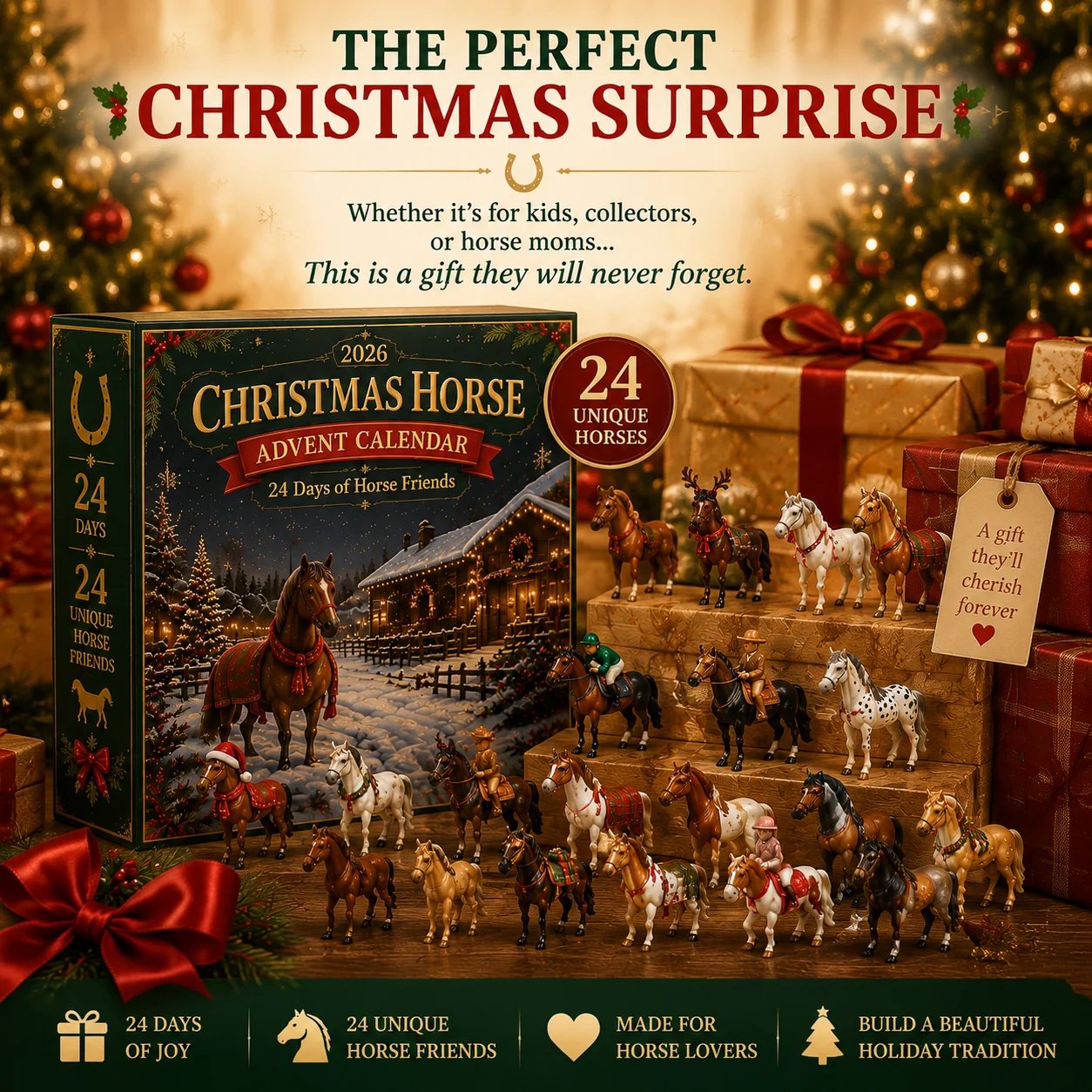 Christmas Horse Advent Calendar presented as a holiday gift