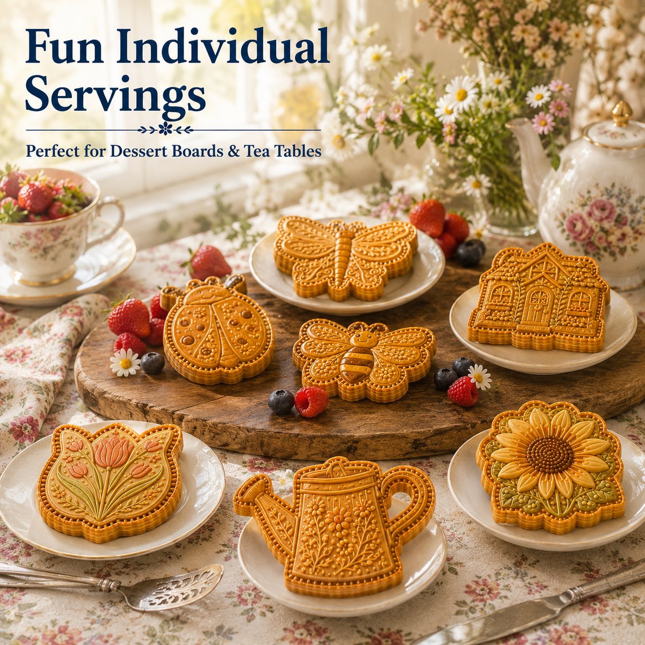 Individual garden shaped pies