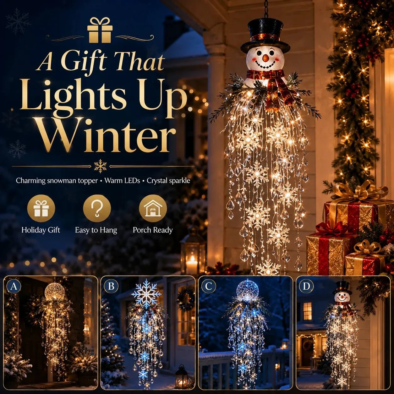 Crystal Cascade Christmas light display