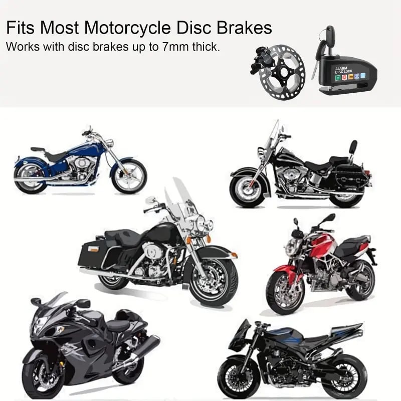 Water resistant motorcycle alarm lock