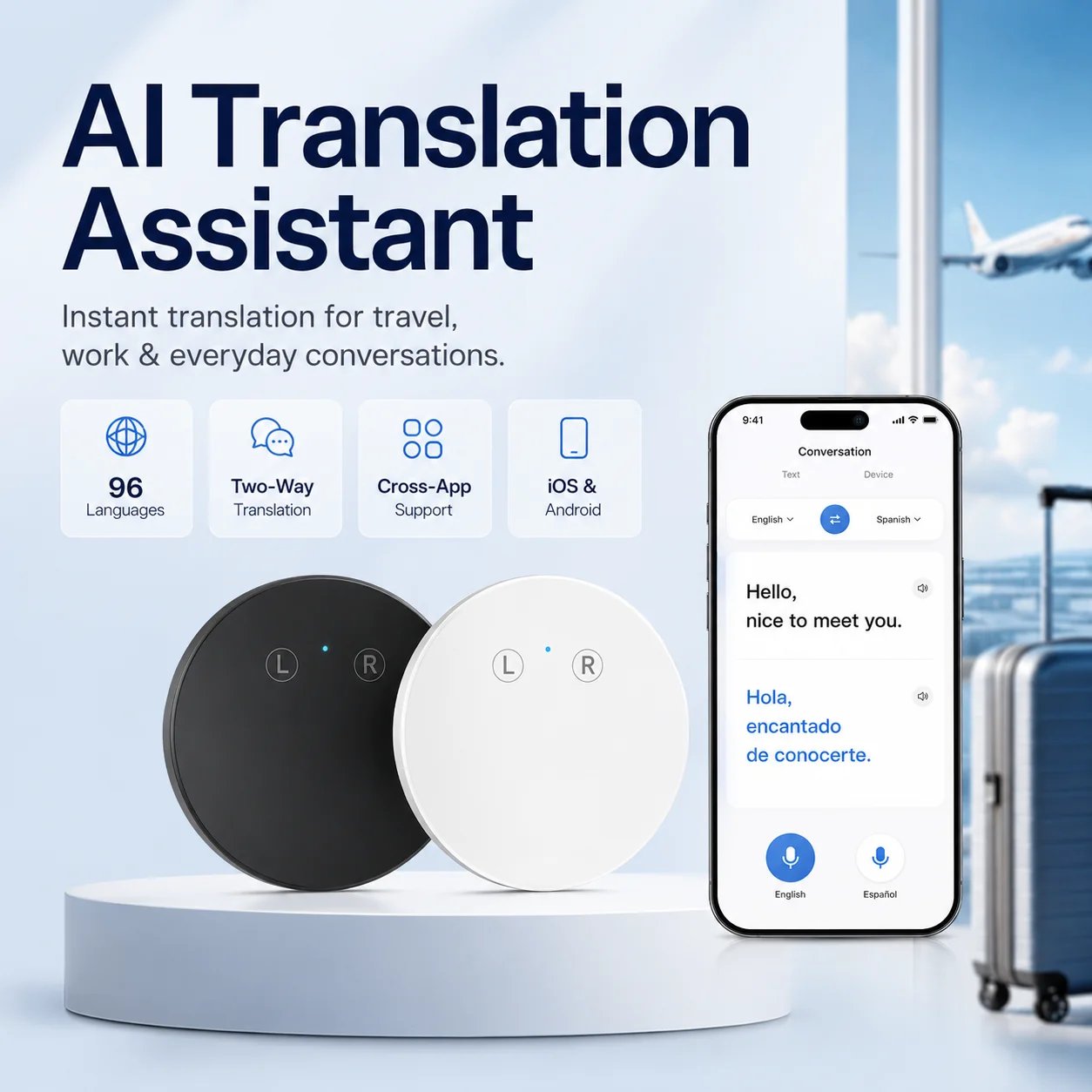 Pocket-sized AI translation assistant