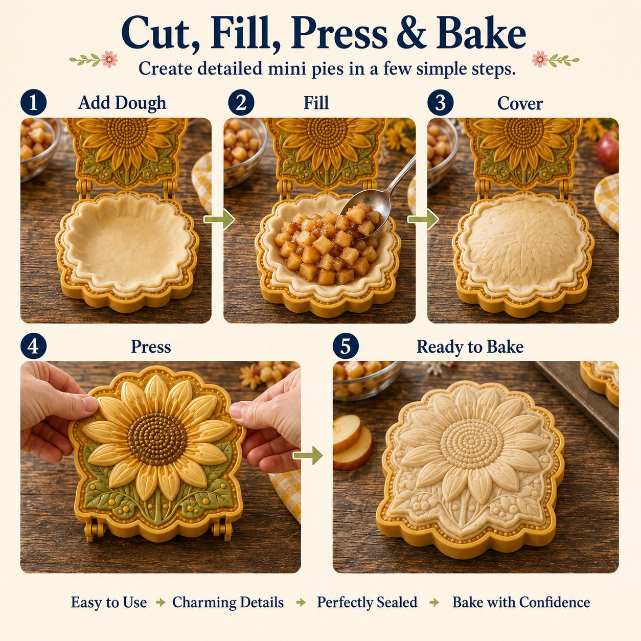 How to use spring garden pie molds