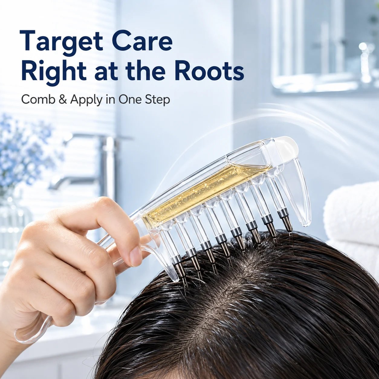 Protective cover snapped onto the comb teeth
