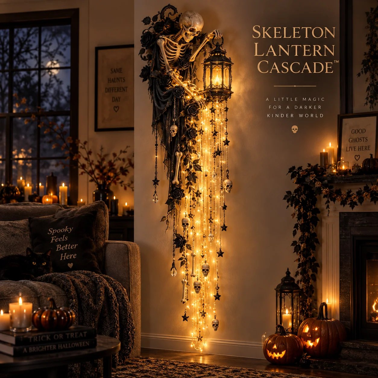Skelett-Laterne Cascade