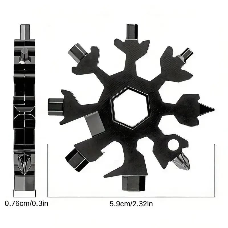 Snowflake tool dimensions and side view