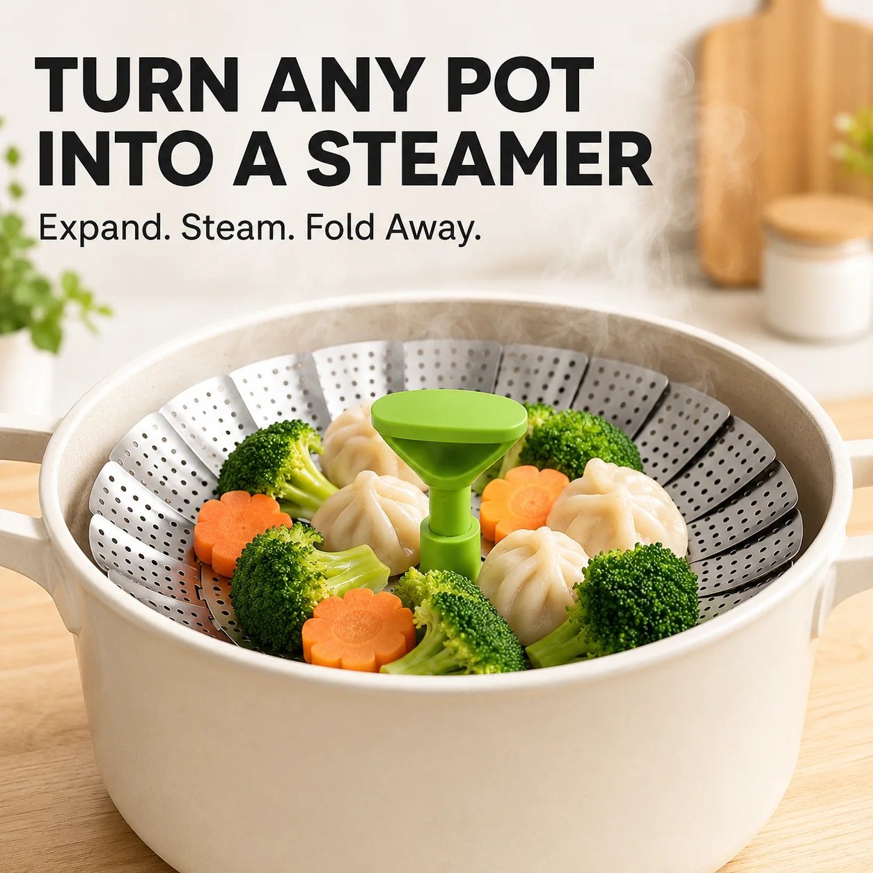 Expandable steamer basket