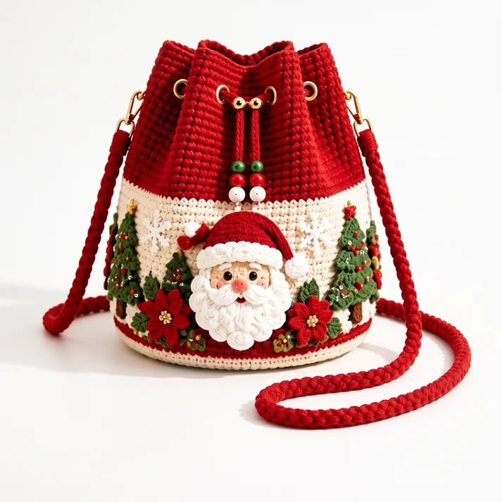 MerryStitch crochet bag as a Christmas gift and festive accessory