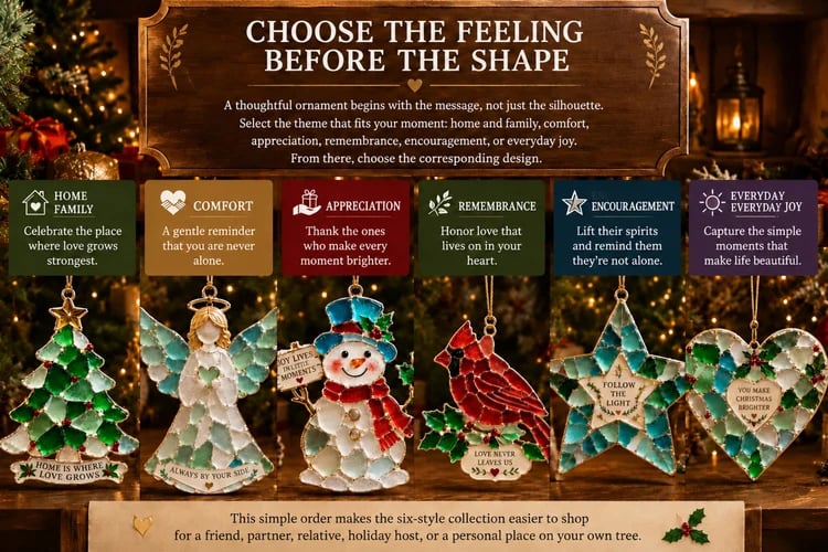 Sea Glass Christmas Blessing Ornament collection