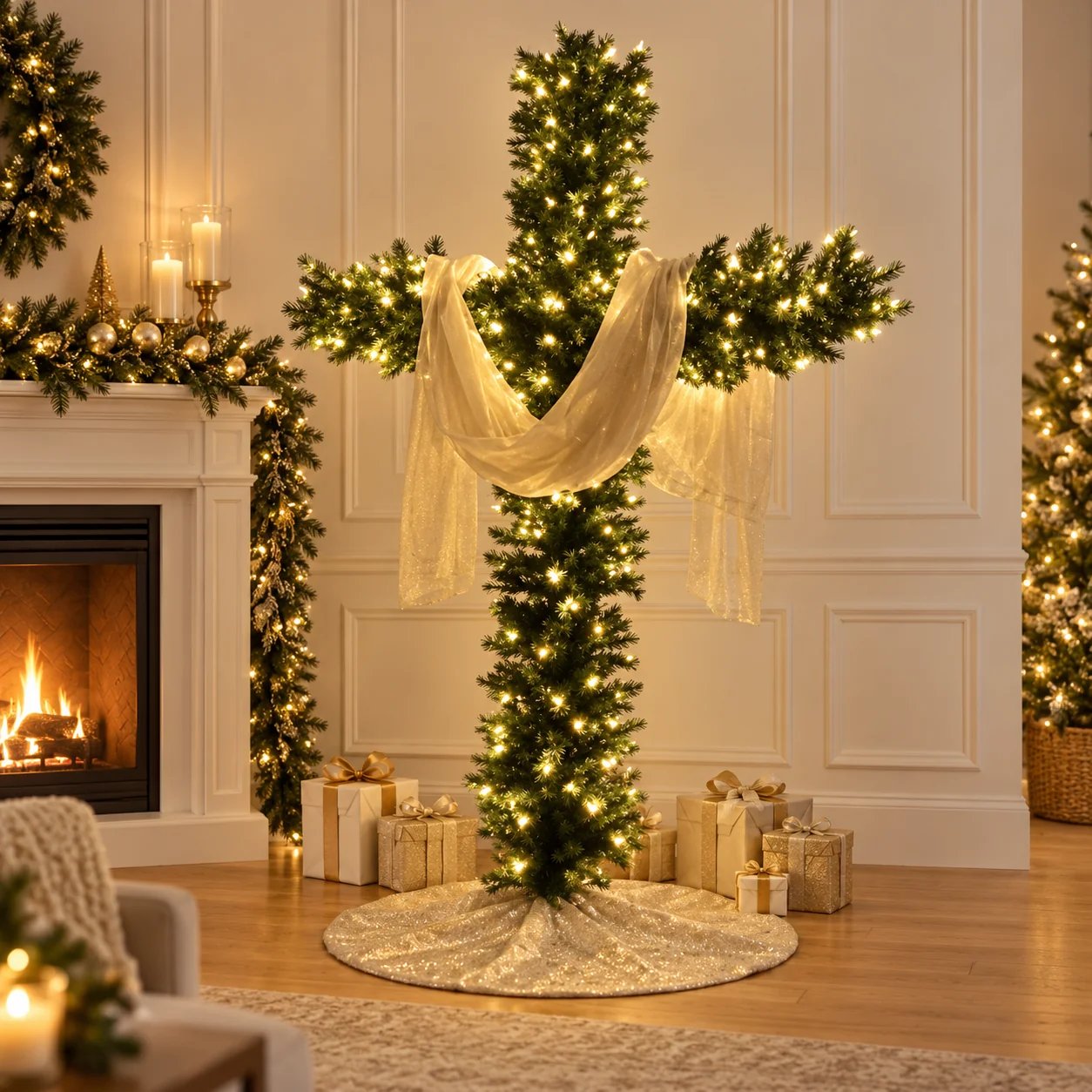 Christmas Cross Tree holiday display