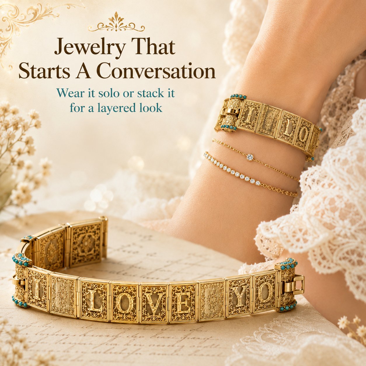 Victorian book bracelet romantic anniversary Valentine gift