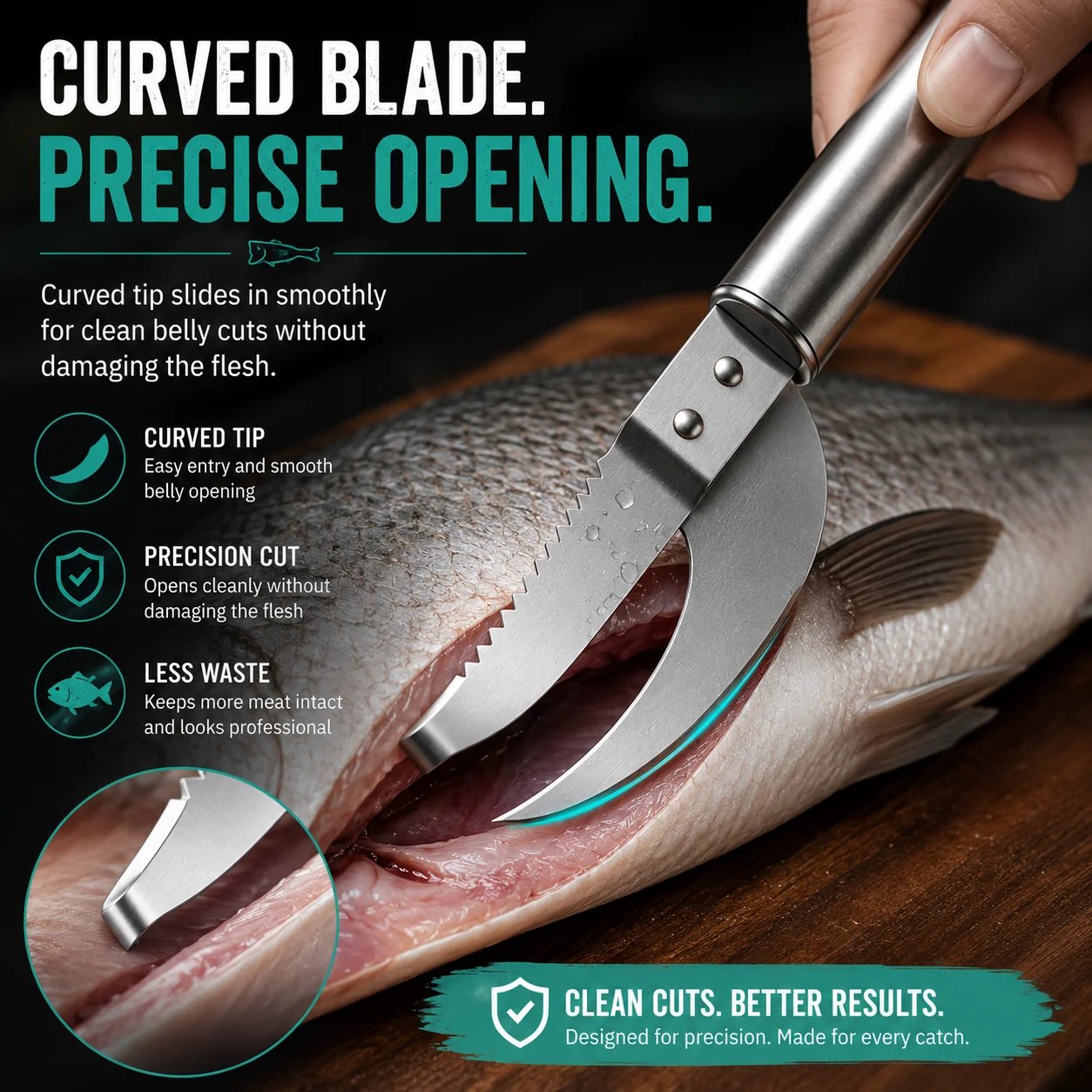 Double-row serrated fish scaler edge