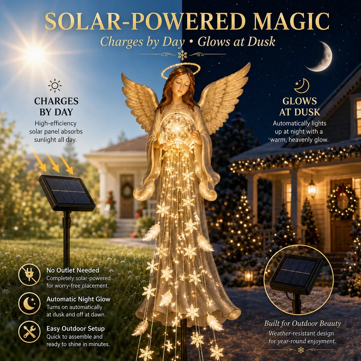 Solarbetriebener Engelssegenbrunnen