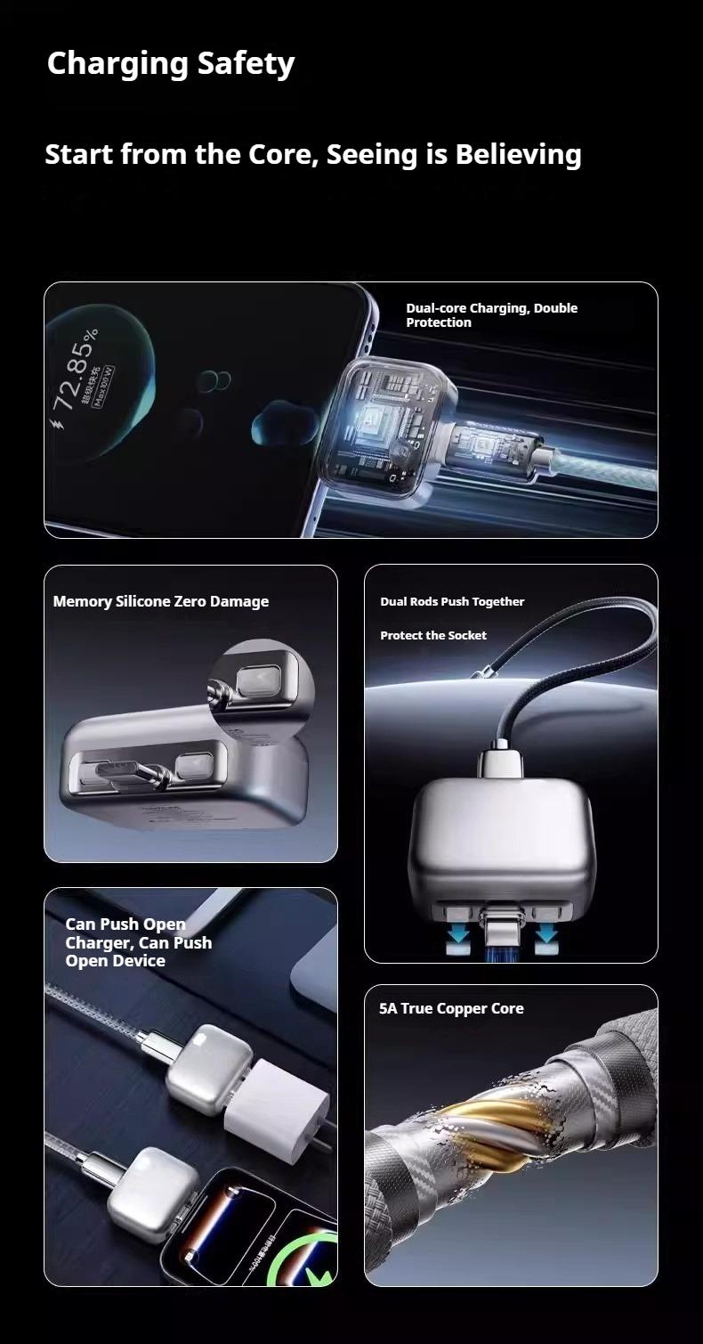 140W Physical-Disconnect Battery Guard, auto&self eject charger,Smart Auto-Stop Charging Accessory for Mobile Smartphones & Handheld Devices, Anti-Overcharge Protection for Safe Overnight Charging, Universal for Phones Laptops Tablets,motherday gift