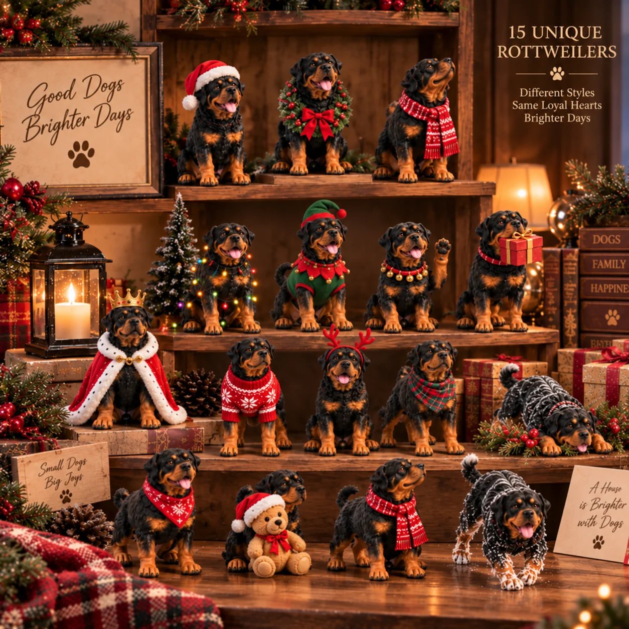Complete collection of Rottweiler figurines