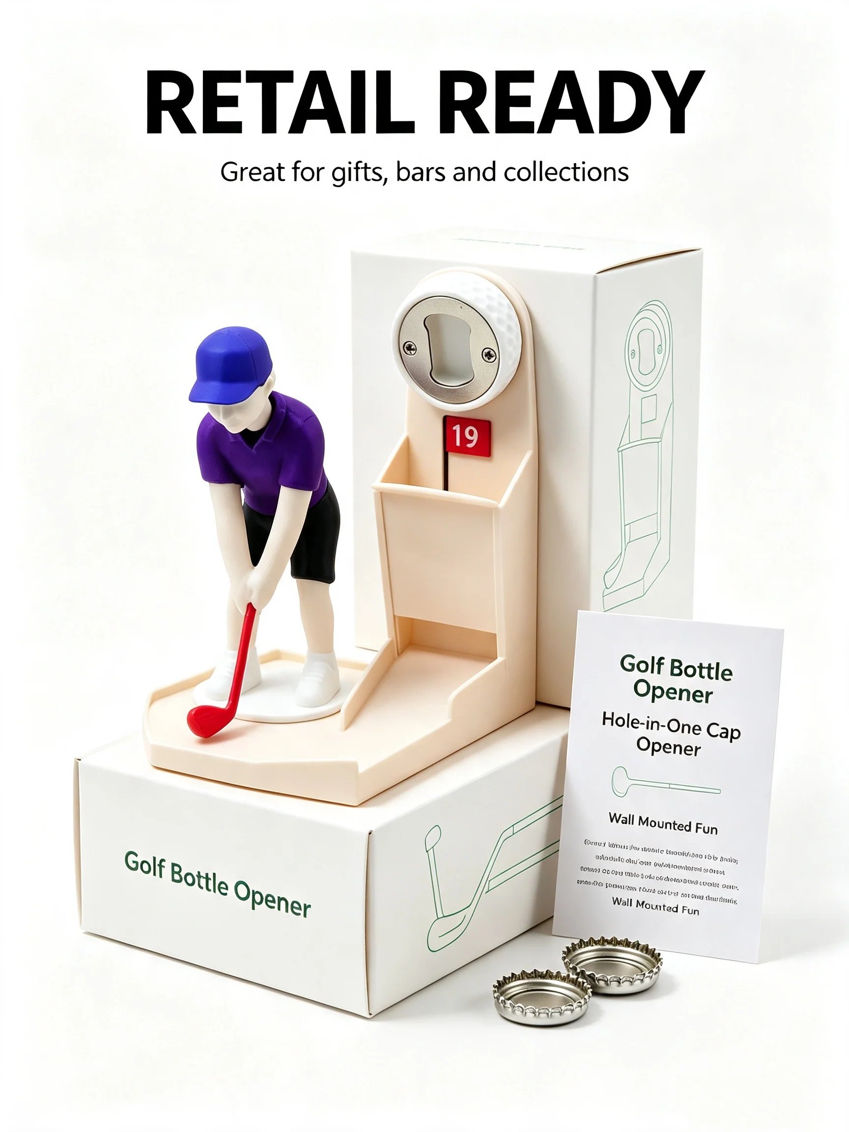 Golf bottle opener at a party or barbecue